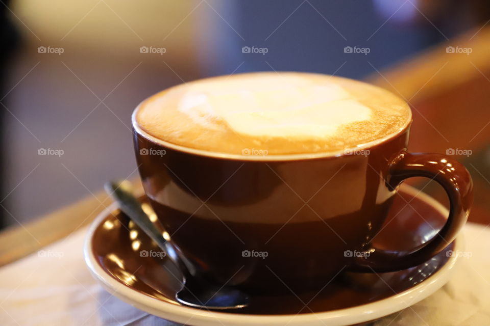 Cup of cappuccino closeup 