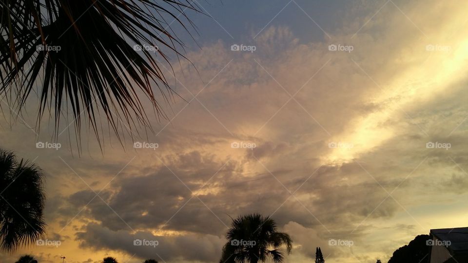 storm clouds/ sunset