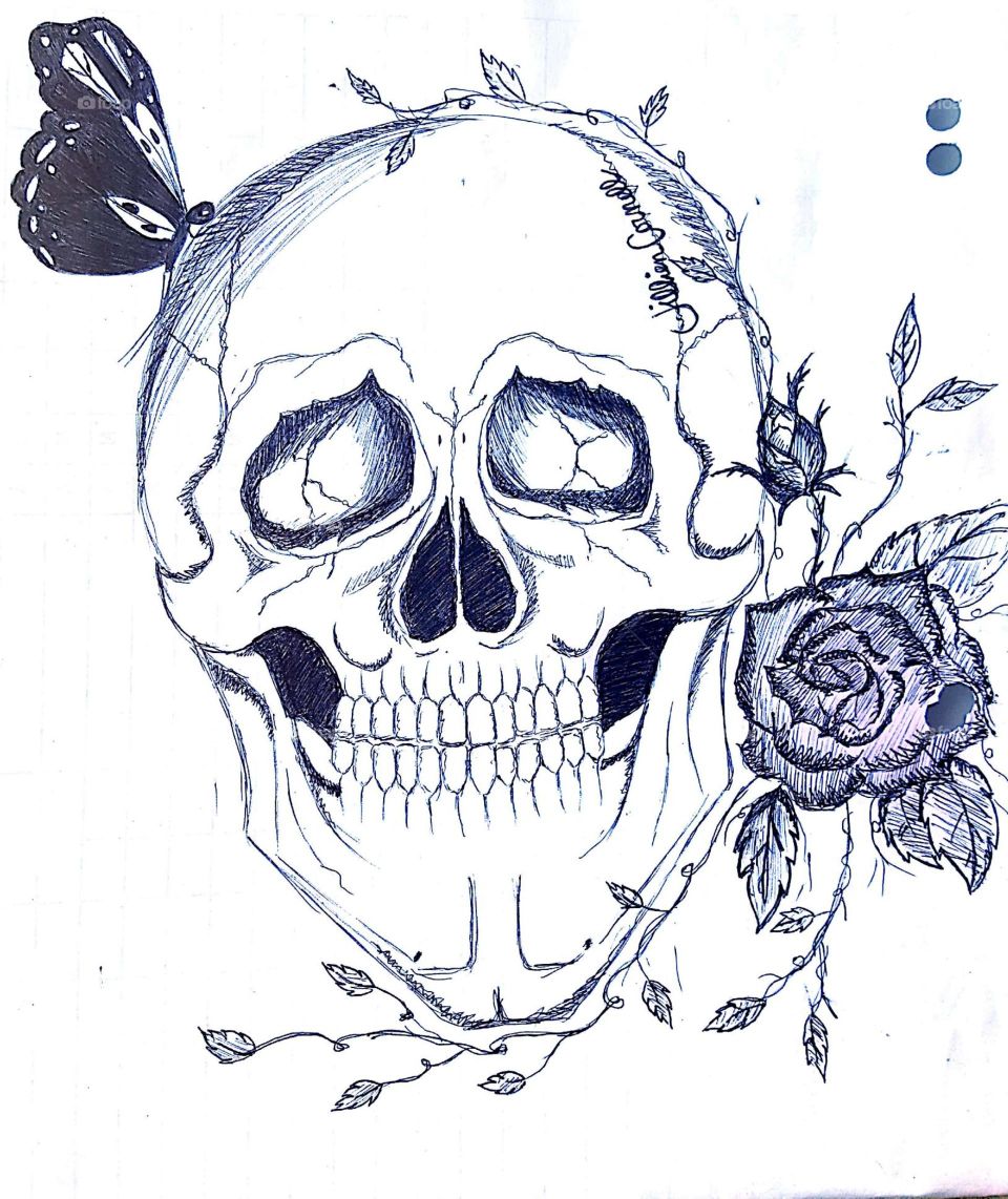 My Skull Drawing in Pen