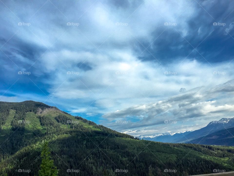 Canada's Rocky Mountains cloudy day