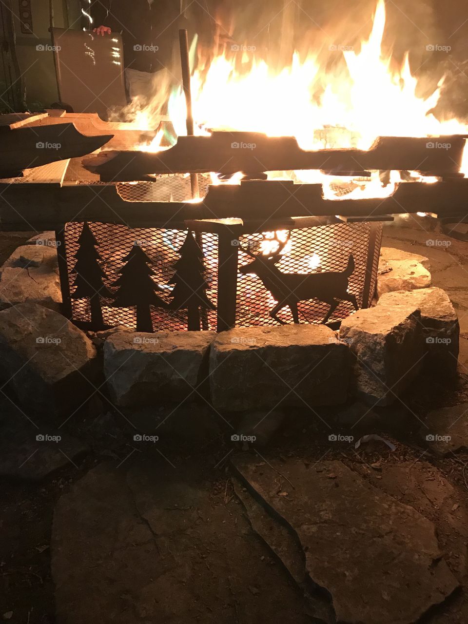 Big bonfire at the camper 