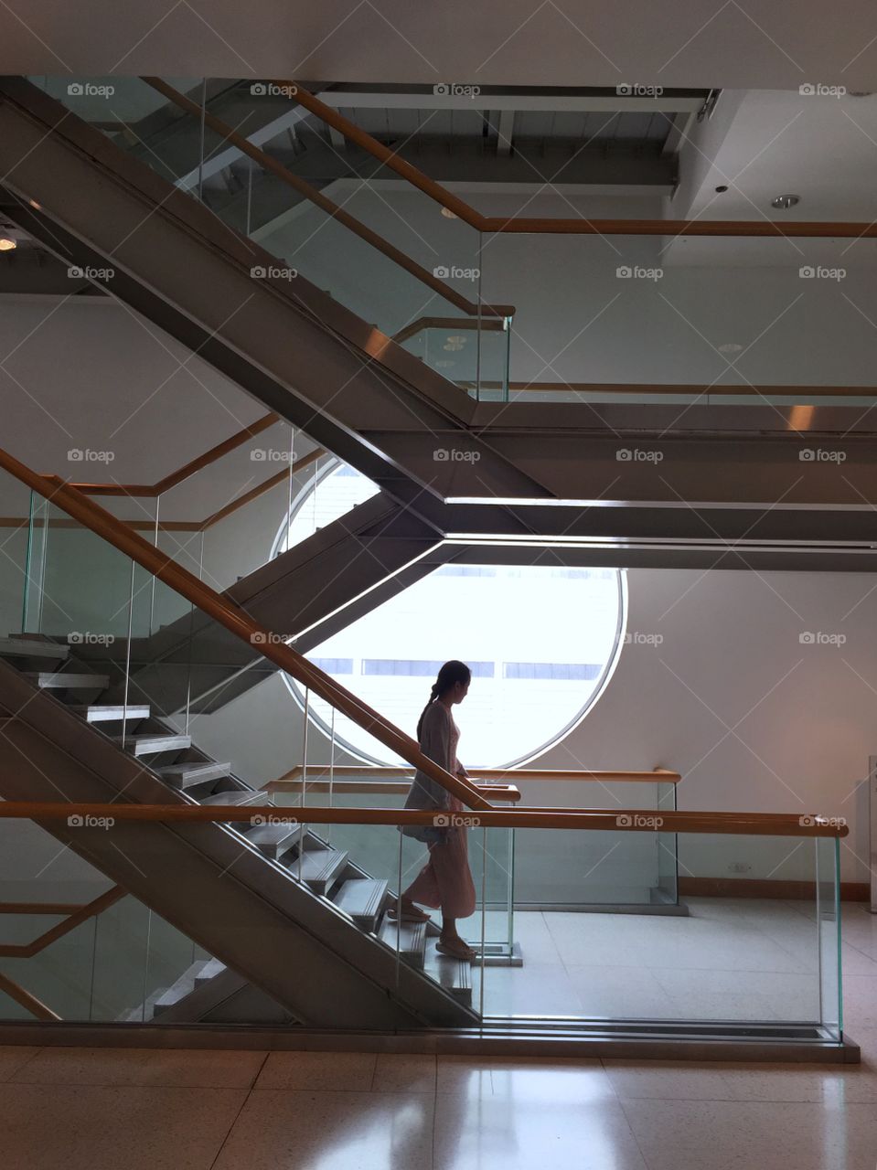 Walking down the stairs 