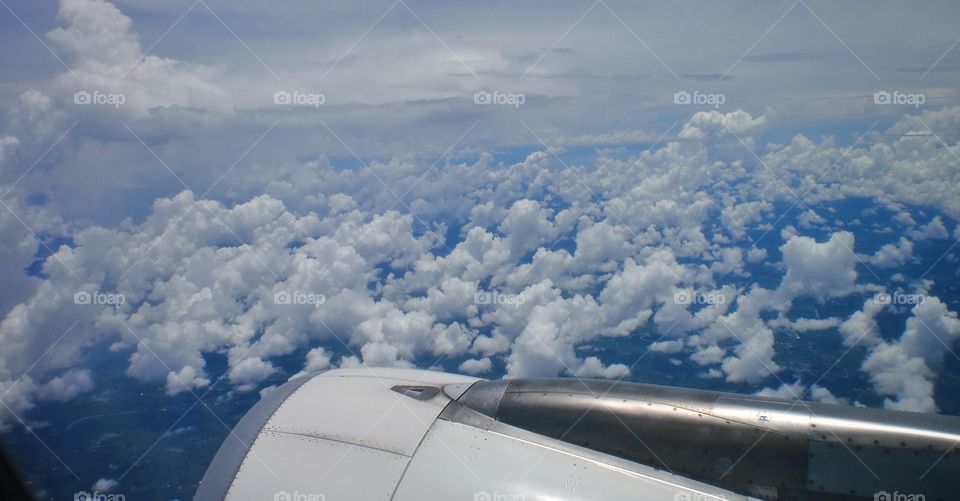 Window view from inside the airplane