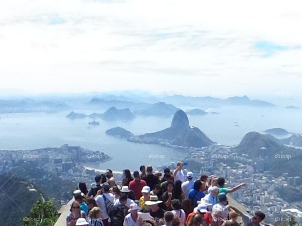 A beautiful view from the statue of Christ the Redeemer in Brazil