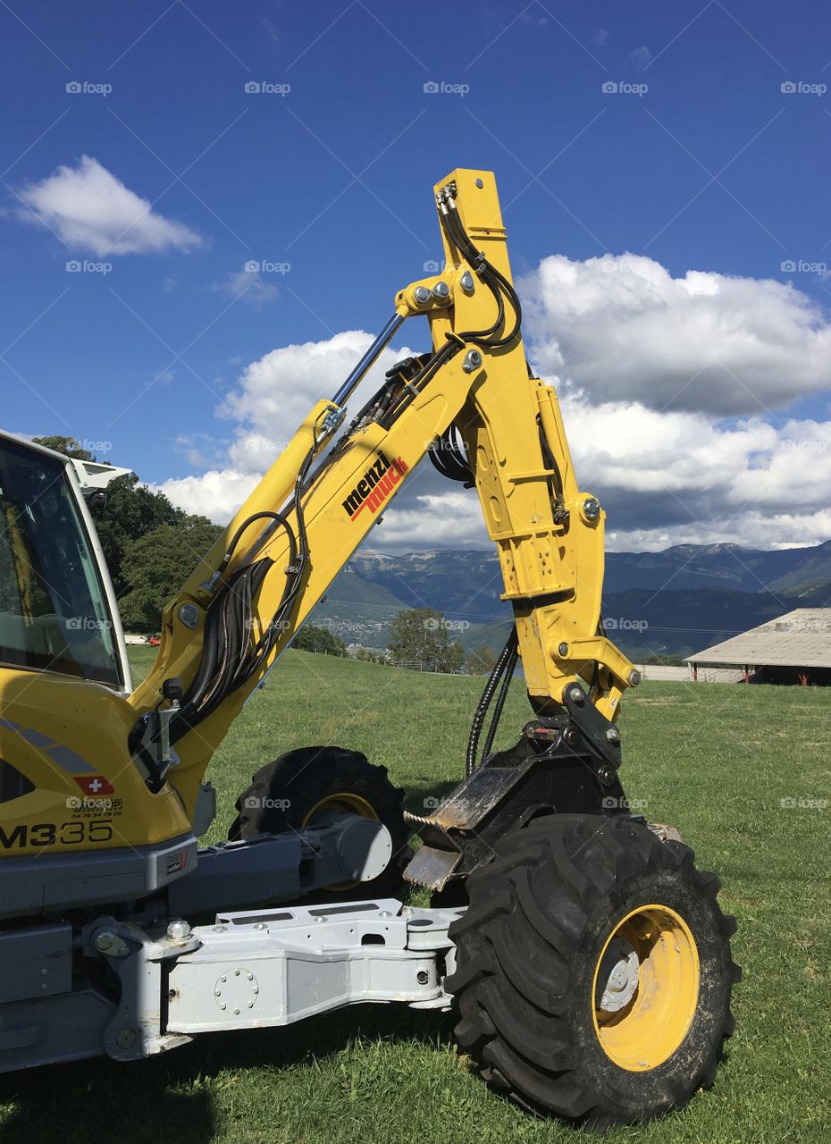 Yellow engine in country