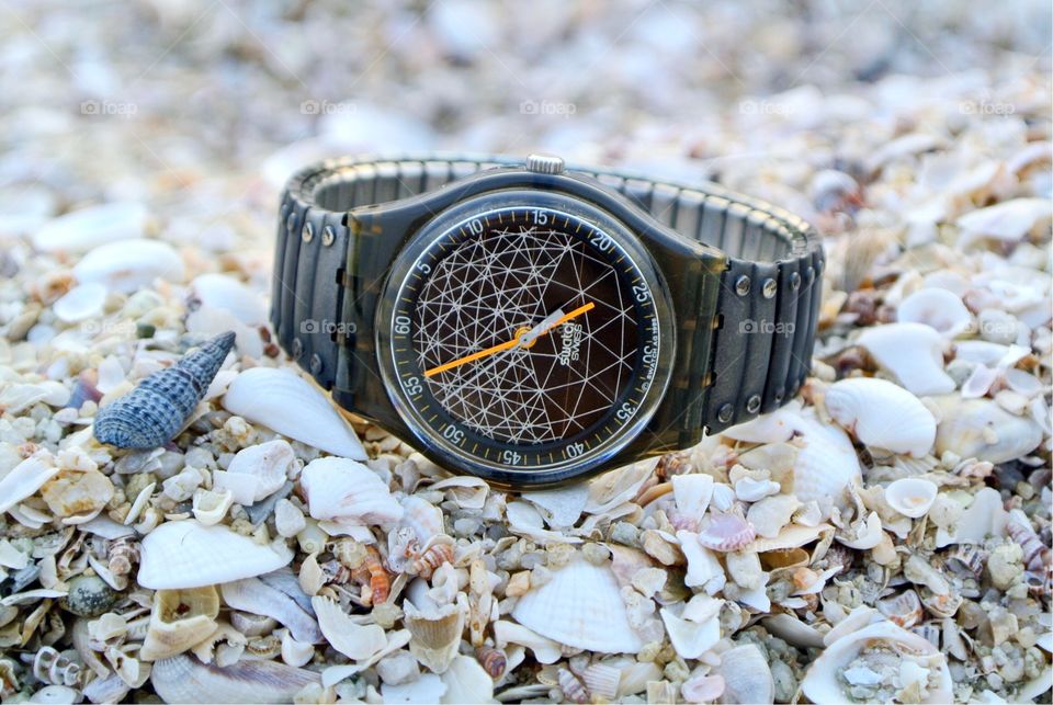 My hand watch with seashell 