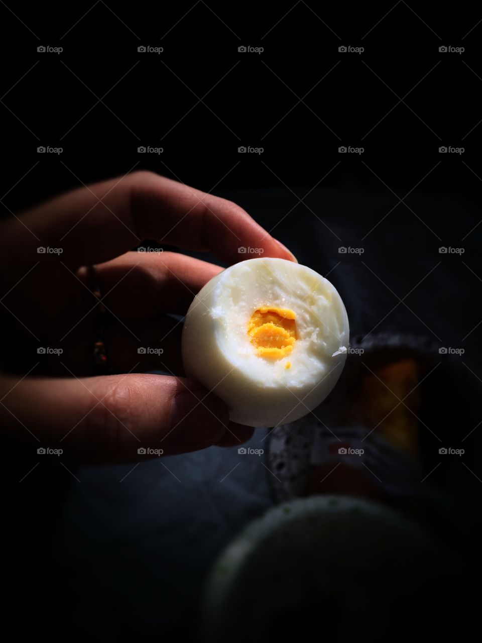 Boiled egg white and yellow 