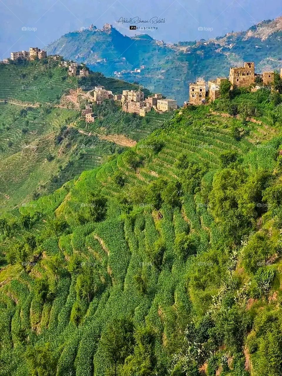 Glory be to God, the magnificent and picturesque view and the natural green trees are a view that is nothing more wonderful than it