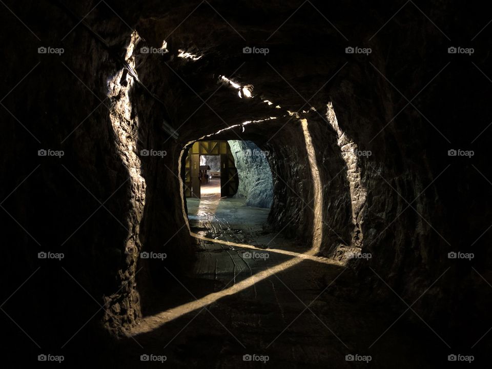 Light and shadow in a salt mine