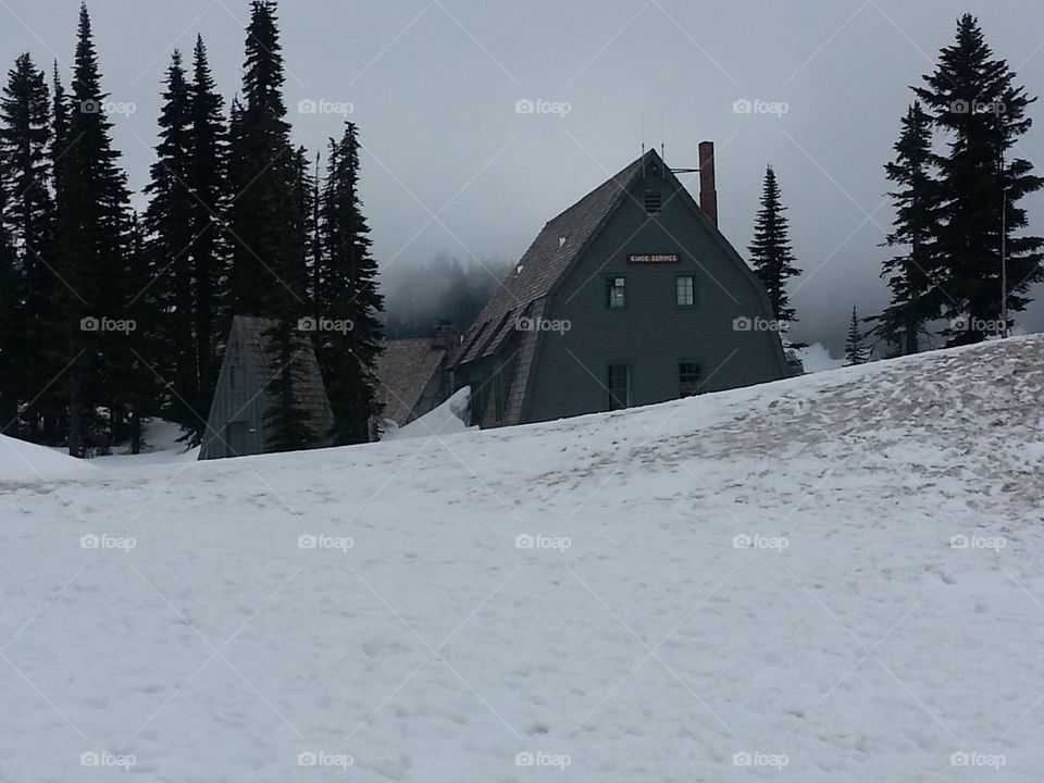 Snow, Winter, Cold, Mountain, Hut