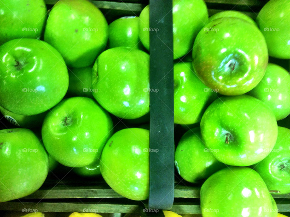 green fresh apple basket by vickikl3