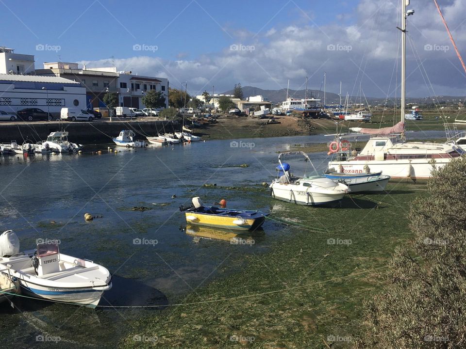 Little harbor on Fuseta river