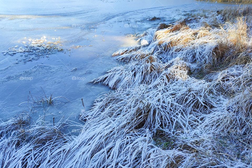 Frosty Marvels Nature's Ice Artistry Frozen Lake