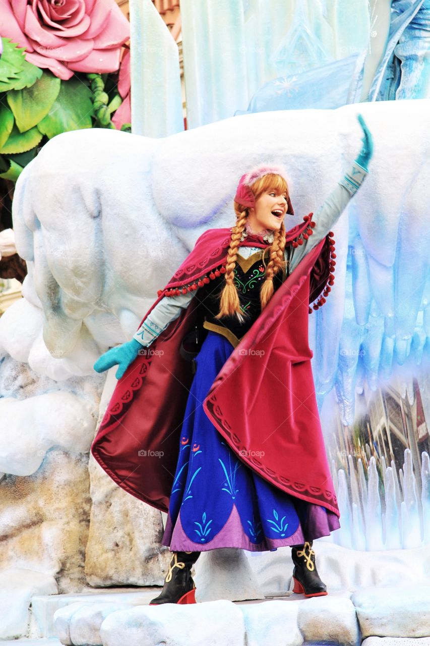 Anna From Disney's Frozen. Anna from Frozen at the Disney Parade in Eurodisney.