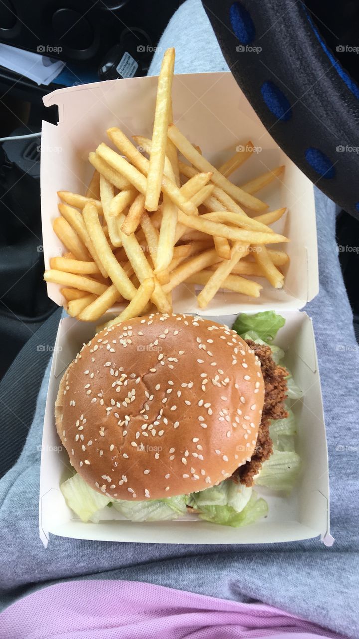 Chicken burger meal kfc 