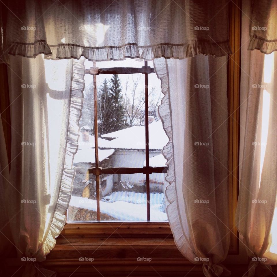 snow winter window view by severina1