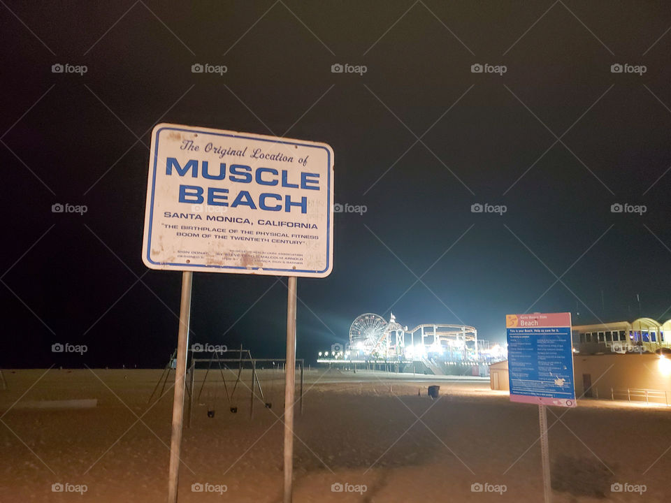 Muscle beach at night