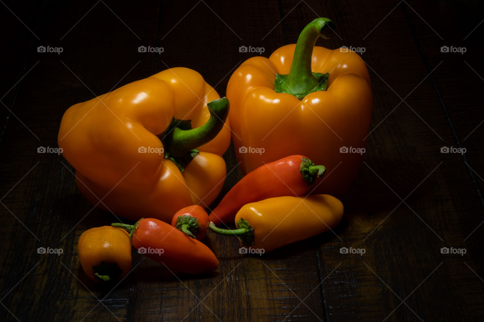 Fresh bells and sweet peppers for your good health. 