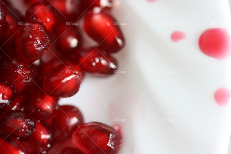 Juicy seeds of a ripe pomegranate