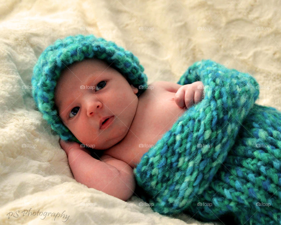 Newborn. matching cocoon & hat