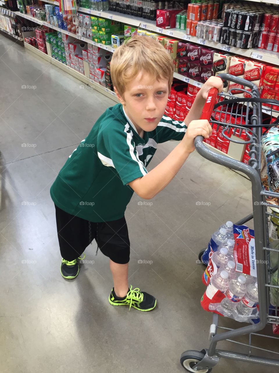 My youngest kiddo being silly at the supermarket 