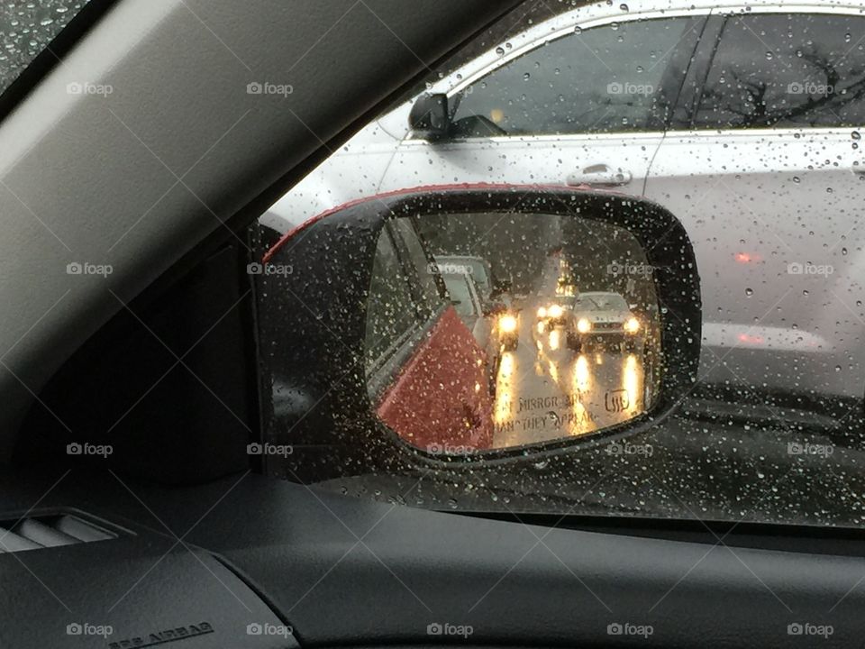 commuting in rainy day and traffic jam 