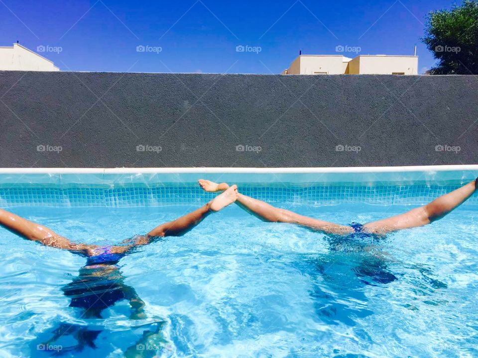 Dancing in the pool