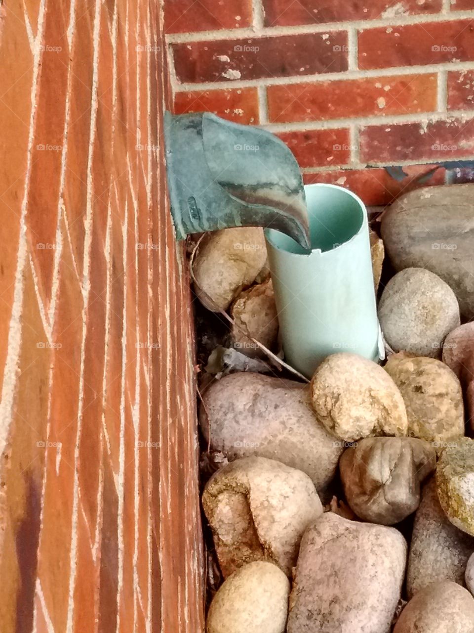 bricks and drain spout
