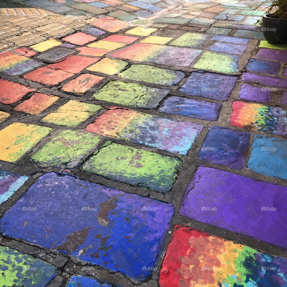 Rainbow colored pathway