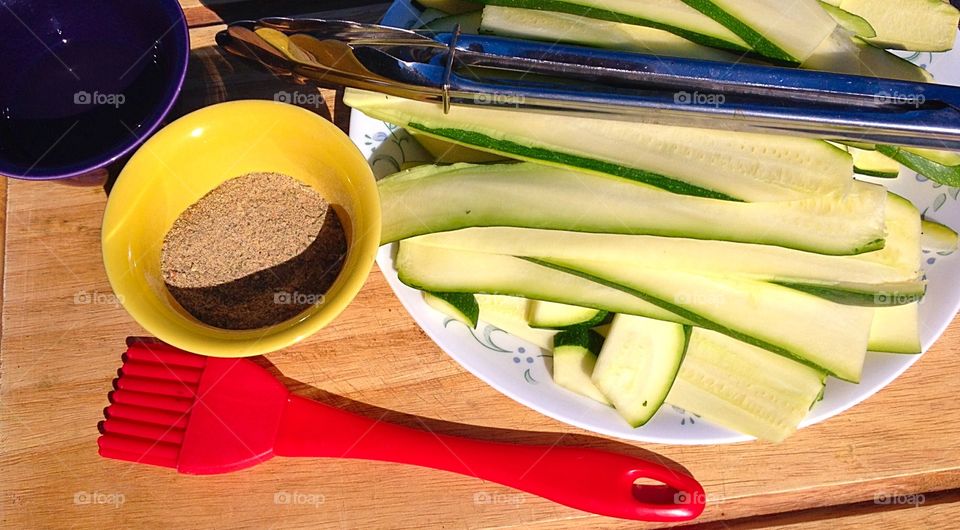 Preparing to Grill Zucchini 