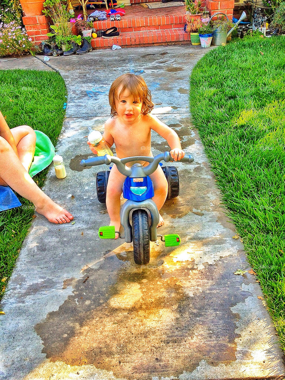 Happy boy enjoying summer vacation