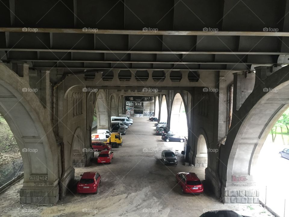 Parking under the bridge