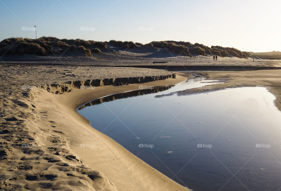 Sand and water. 