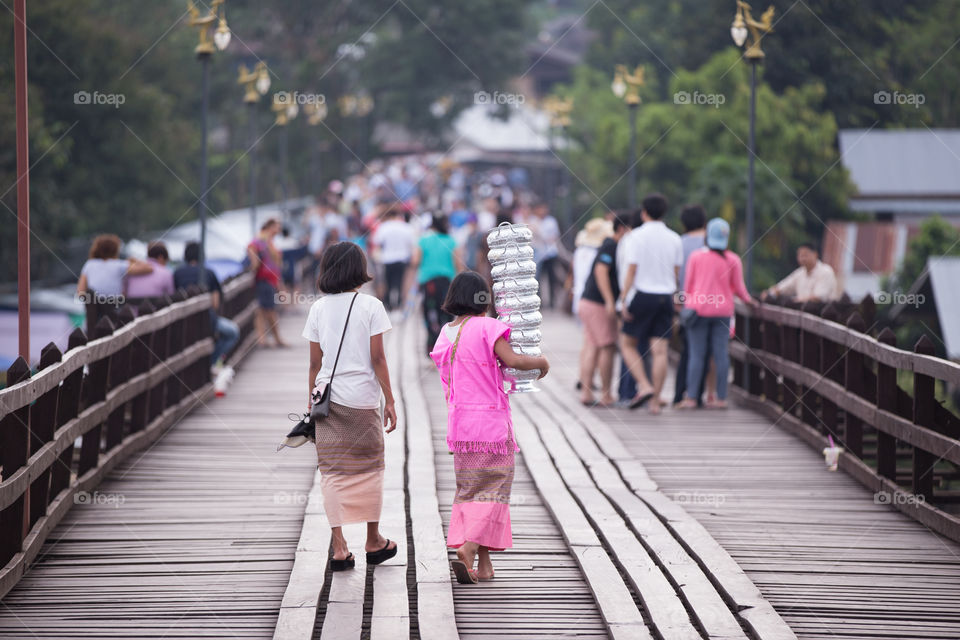 People on bridge