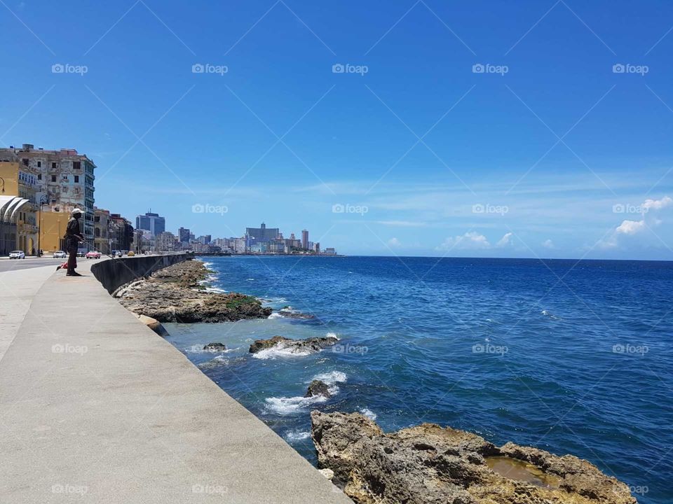 The sea near of Havana. The nice view of havana beach