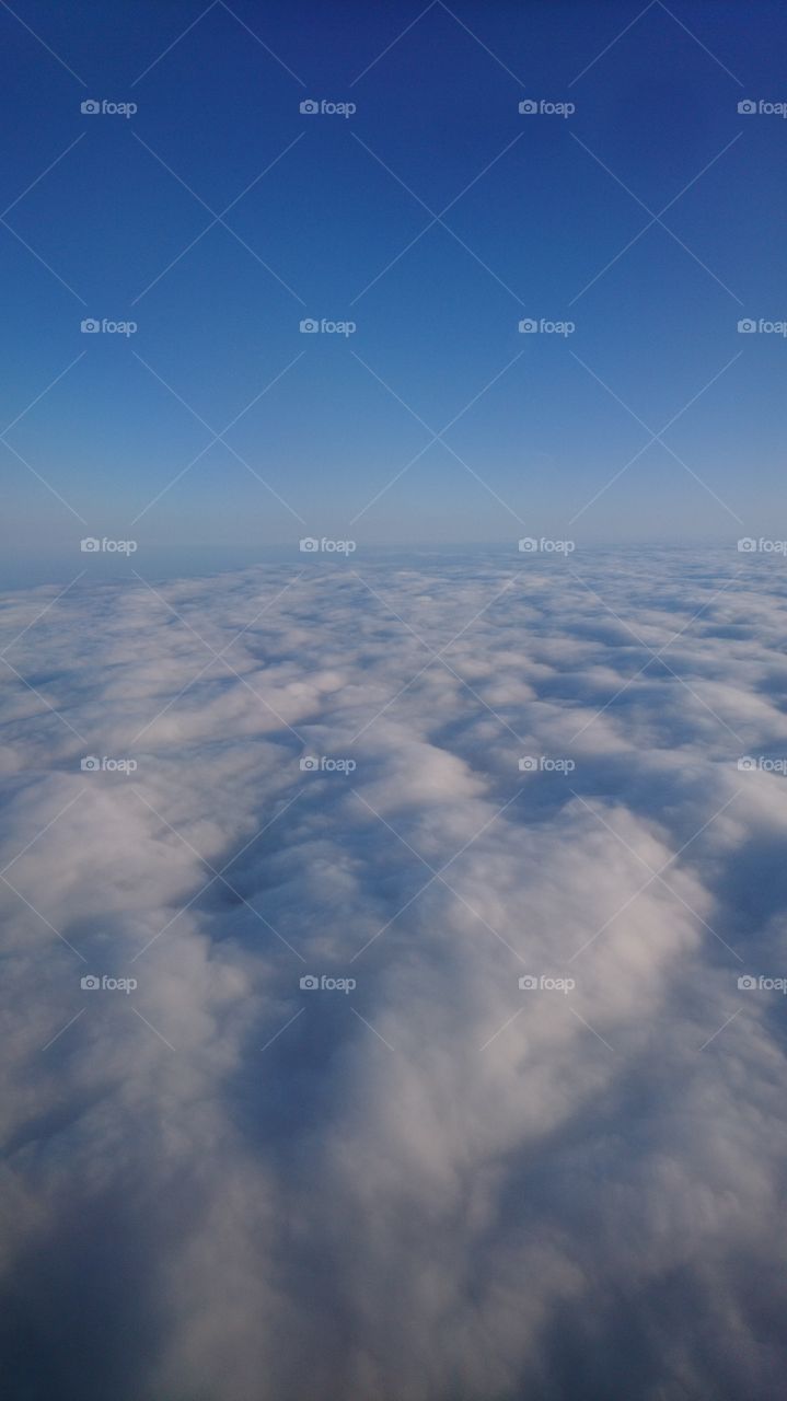 Airplane view of clouds fluffy