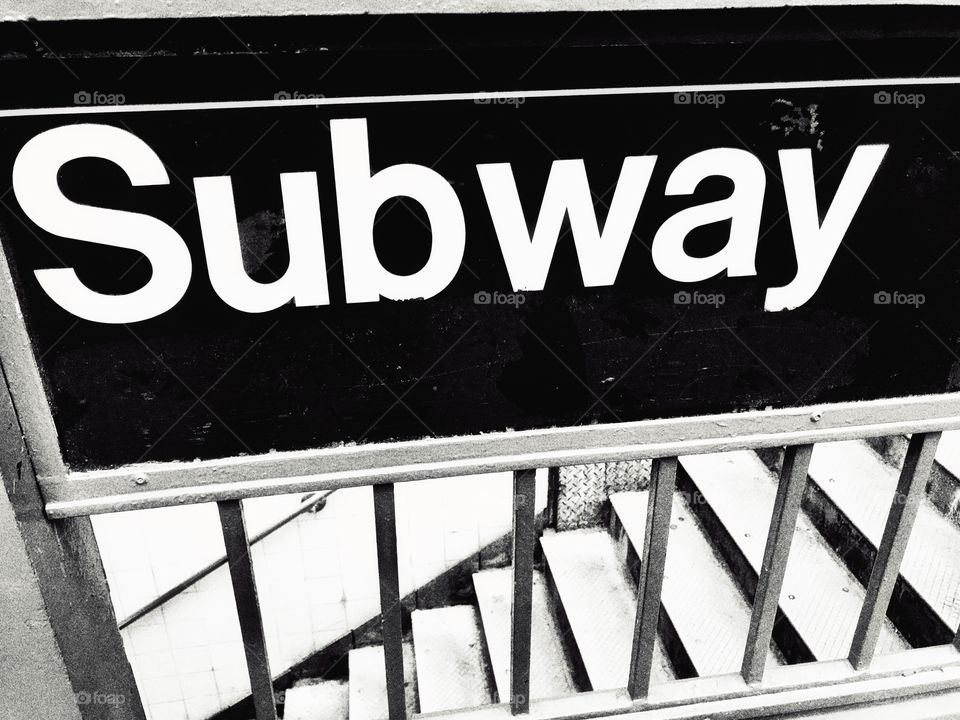 Subway station sign In Greenwich Village New York City 