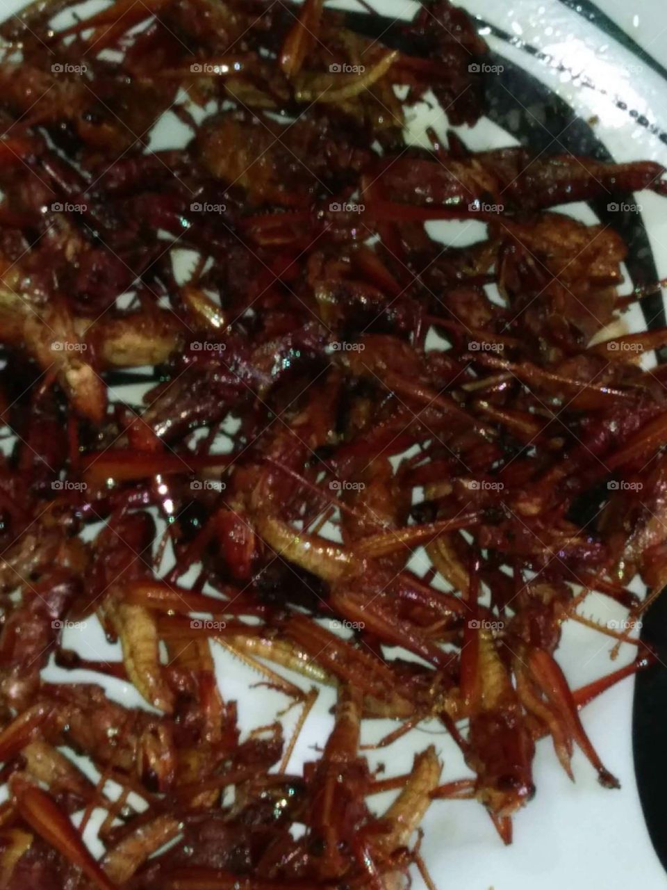 this is a fried grasshopper , I never eat this but my friend love all kind of autistic foods!!!!! 