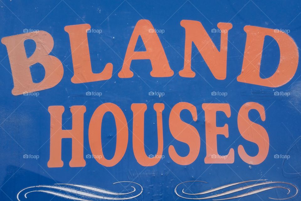 Red text on blue background