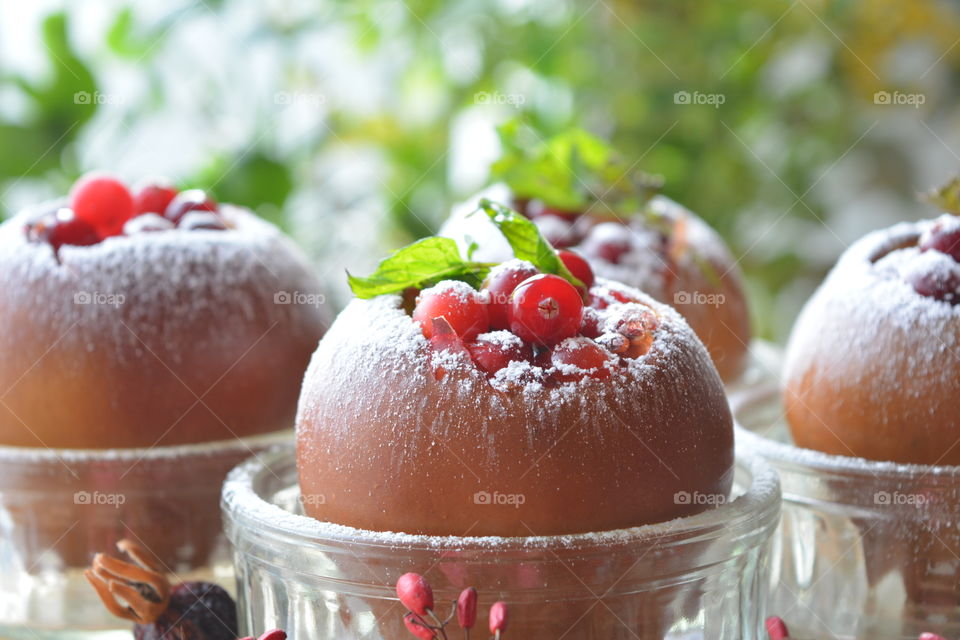 Sweet dessert made with fresh fruit