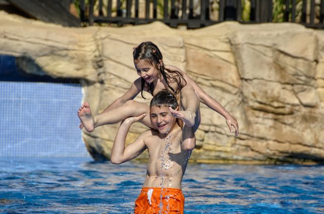 Brother and sister enjoying on vacation 