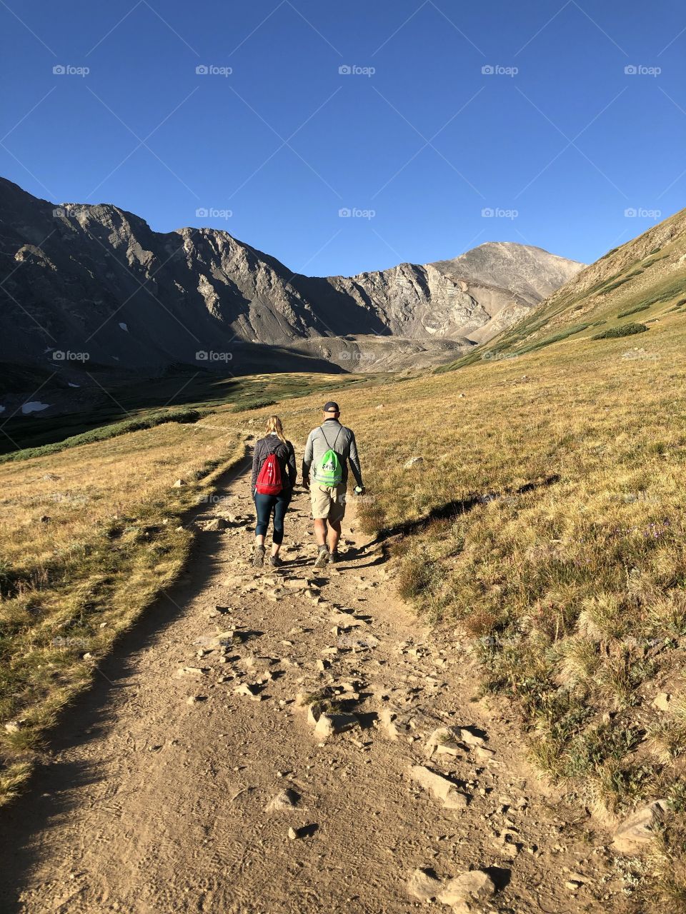 My husband and I hiking our first 14-er in Colorado. The peaks don’t look very far away, but this hike was a physical and mental test for sure. 