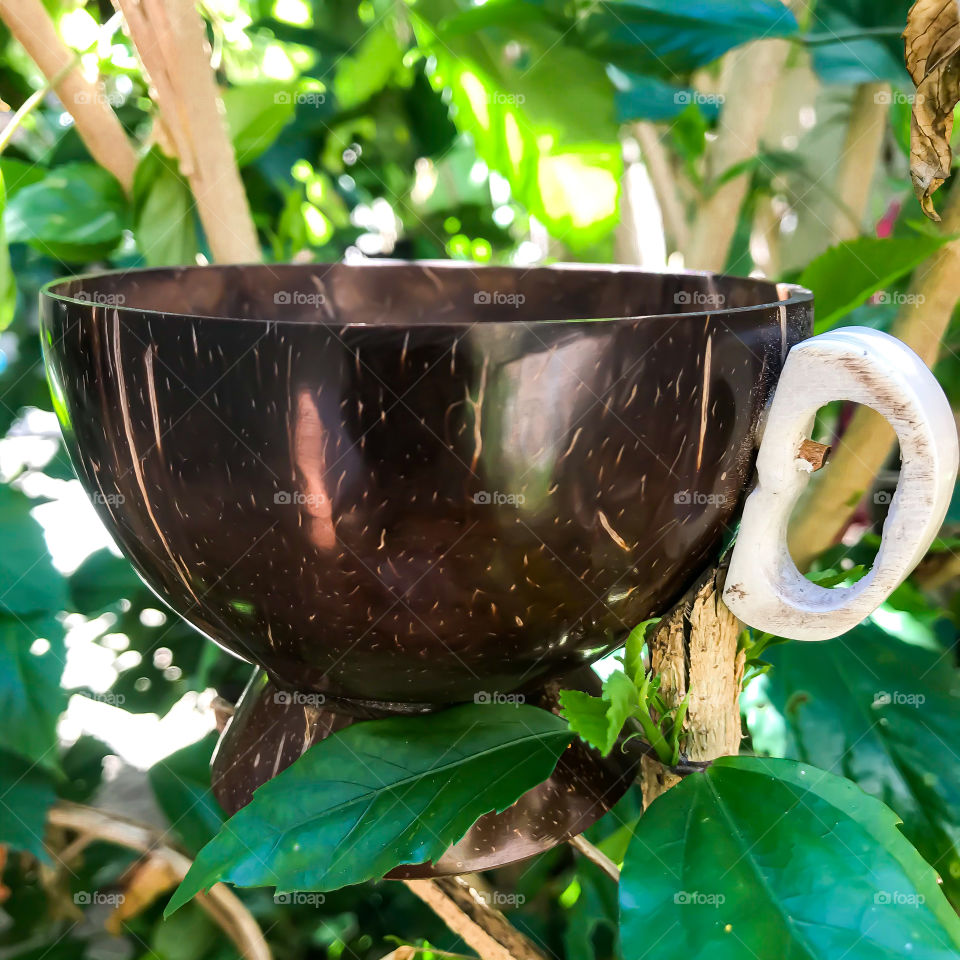 Cup made of coconut, by indigenous people of Brazil.  beautiful and sturdy!