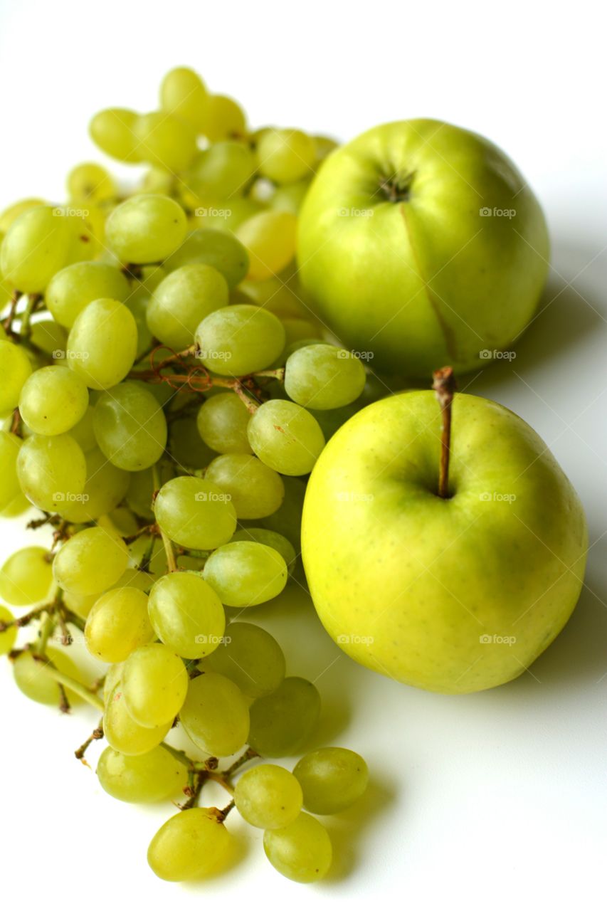 green apples and green grapes healthy summer food