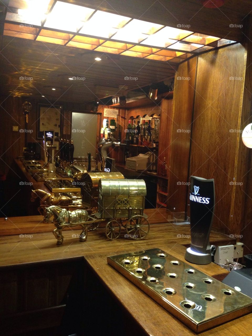 Mirror beside pub bar