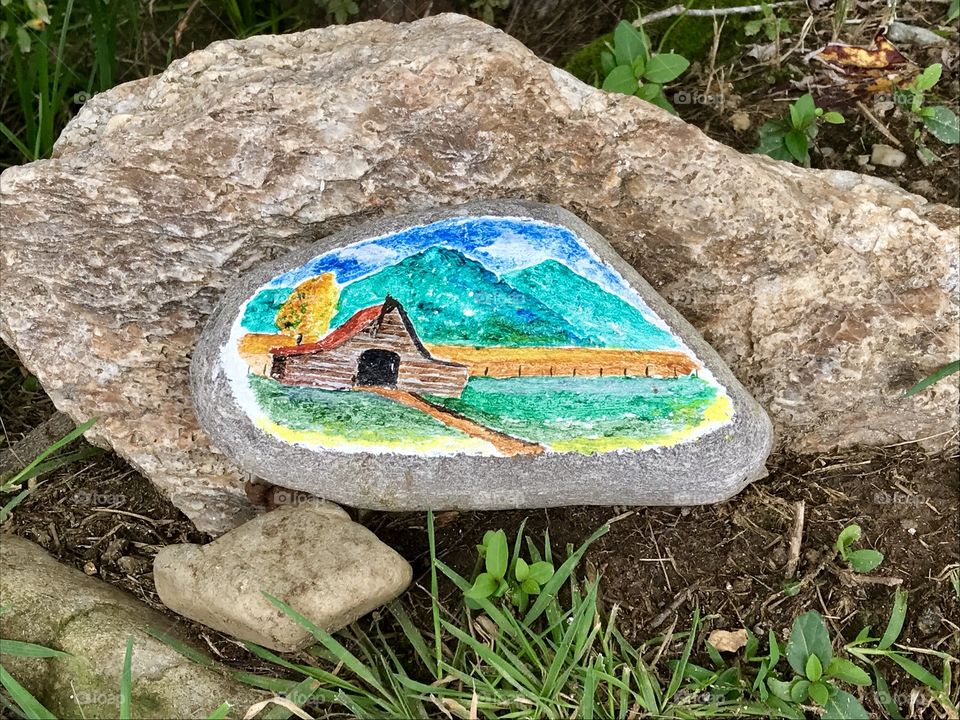 Painted stone