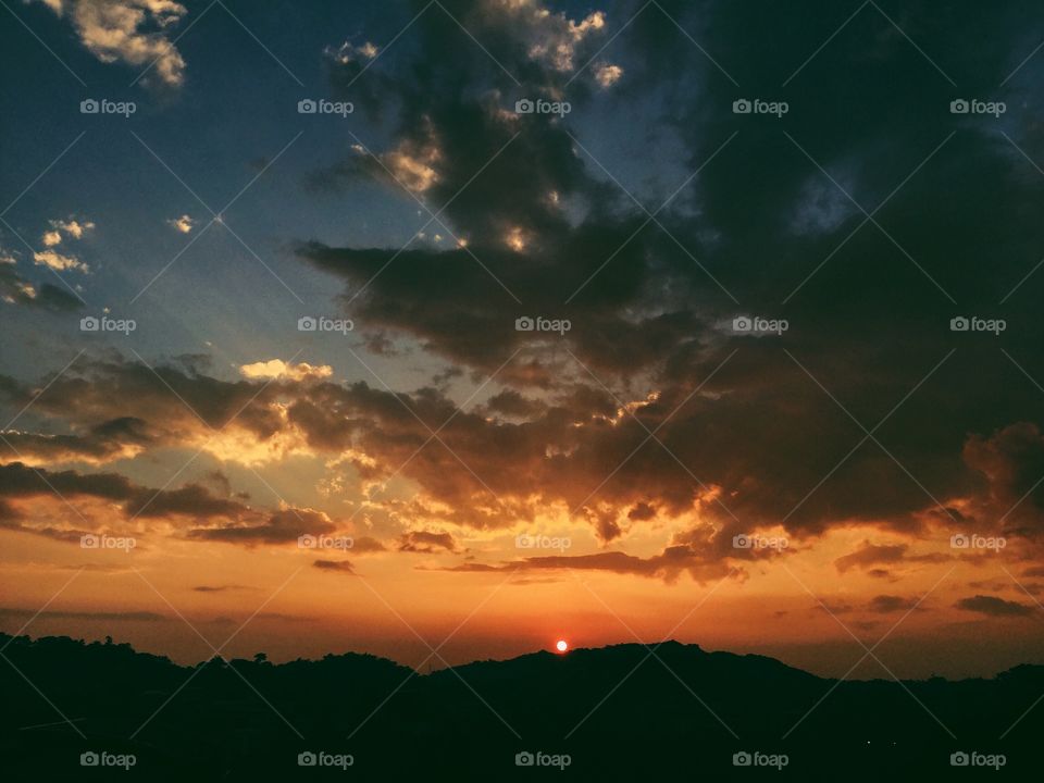 Wonderful sunset in the city.