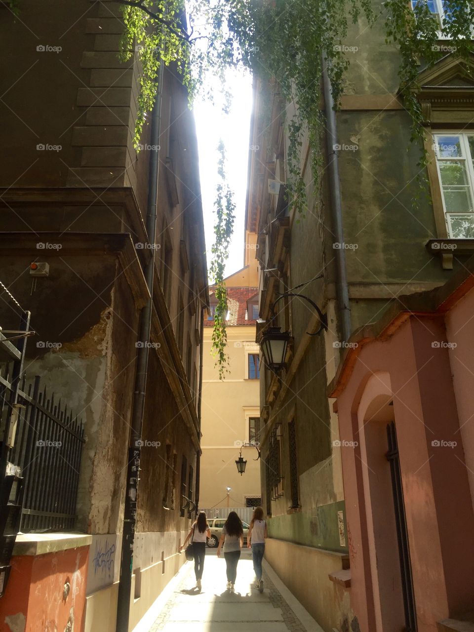 A narrow passage in oldtown in Warsaw 