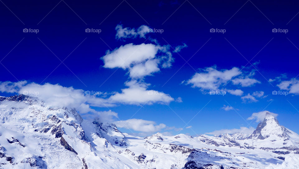 winter season matterhorn snow mountains in swiss