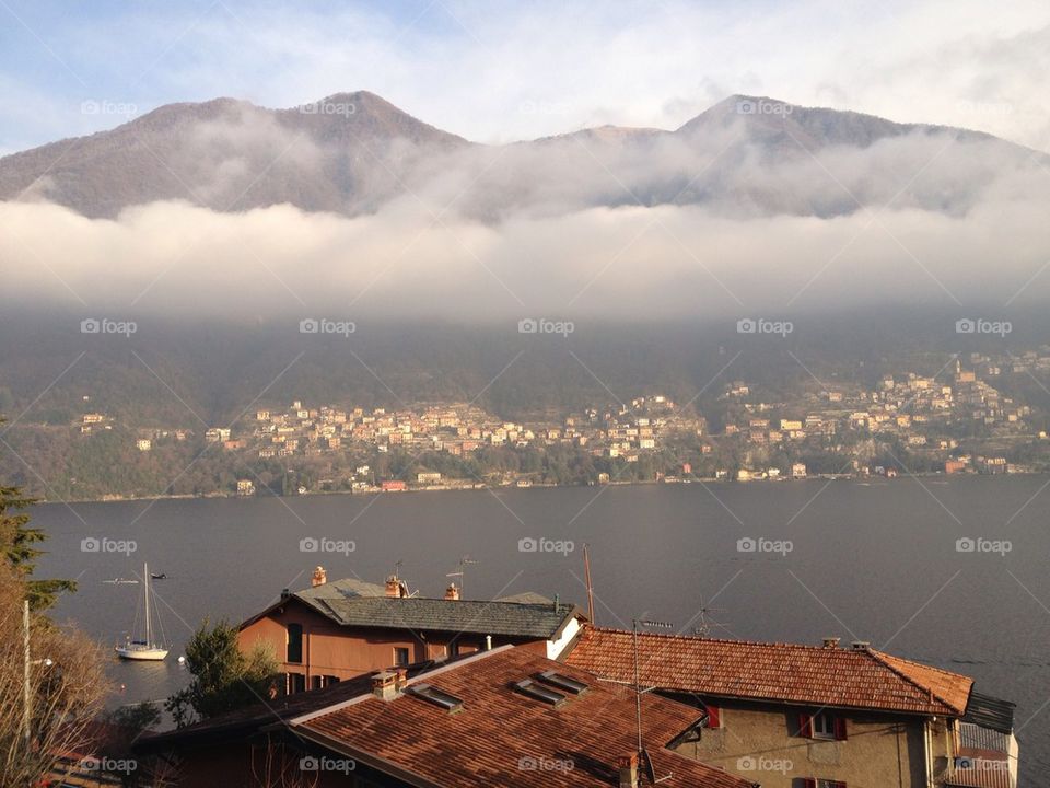 View of idyllic lake Como